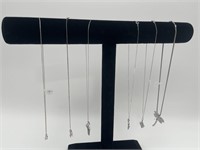 6 Necklaces - Assorted Chains & Charms - Lengths,