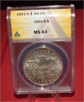 1901-O Morgan Silver Dollar  MS63   ANACS