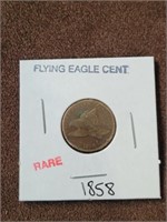 1858 Rare flying eagle Cent coin