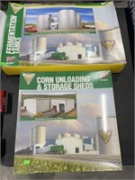 Ho Scale Corn Unloading In Storage Sheds,
