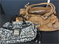 PAIR GENTLY USED GUESS DESIGNER PURSES