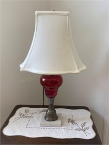 Vintage Red Glass Lamp