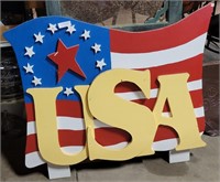 WOOD FIRST U.S. FLAG YARD DECOR ITEM
