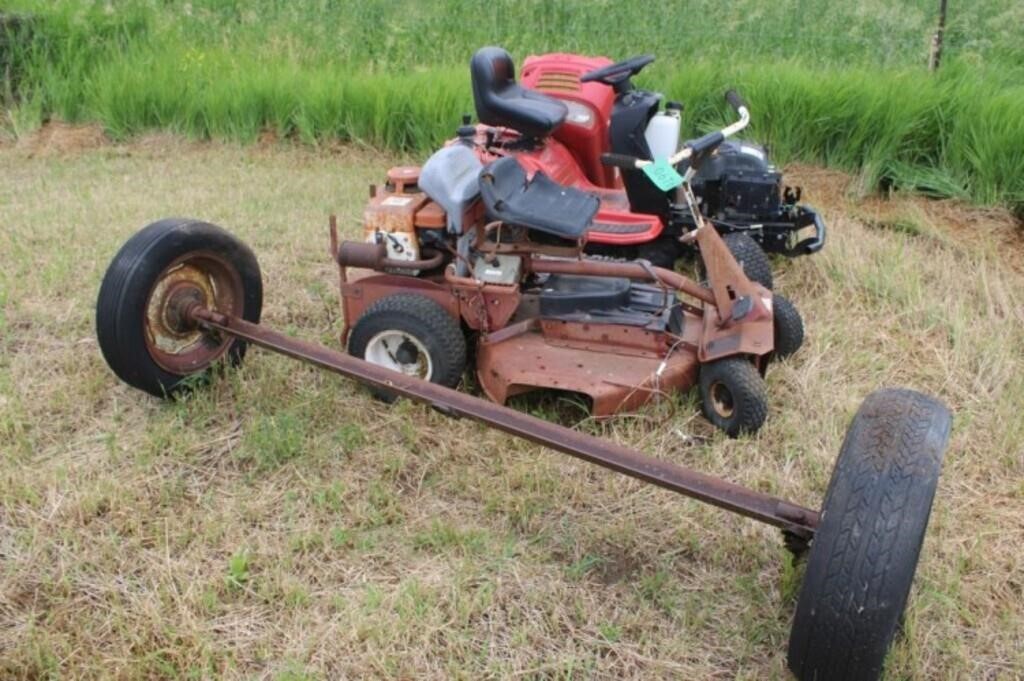 (2) riding lawn mowers not running and axle