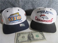 (2) Vtg BRONCOS Superbowl BallCaps Hats