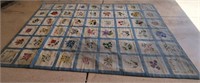 K - ANTIQ2UE NEEDLEWORK QUILT 125X84" (G12)