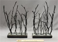 2 Metal Tree Branch Sculptures
