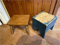 Two small vintage stepstools