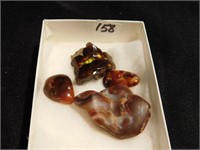 Lot of 4 fire agates - gem quality - largest is