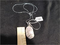 Amethyst crystals with druzy crystals pendant -