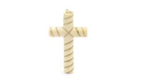 Mid C. ivory & gold wire cross
