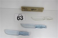 Set of 3 Dur-X Glass Knives - 2 Blue Tint
