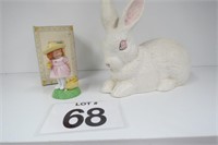 White Bunny 1970 & Avon Easter Figurine