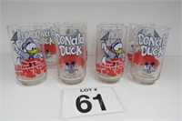 Set of 8 Collectible Donald Duck Glasses