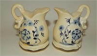 Blue Floral Hand-Painted Pitchers & Bowls