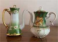 Lot of 2 Antique Hand Painted Demitasse/Tea Pots