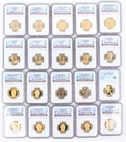 Coin Presidential Dollars 20 Coins NGC Graded