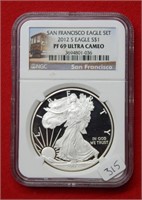 2012 S  American Eagle NGC PF69 1 Ounce Silver