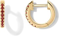14k Gold-pl 1.36ct Garnet Huggie Earrings