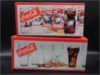 COCA-COLA GLASS SETS LOT OF 2 8 PIECE SETS