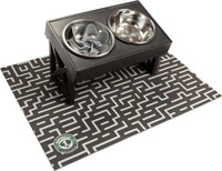 Pupsville Elevated Dog Bowls with Feeder Mat