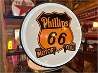 2ft Round 2 -Sided Philips 66 Light Up Sign