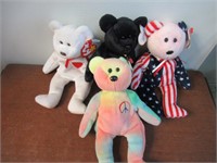 TY Beanie Bears Lot of 4