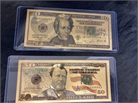 COMMEMORATIVE GOLD US CURRENCY / 2 PCS