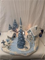 Vintage Ceramic Christmas Village 19" wide