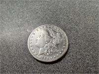 1884 Morgan silver dollar coin