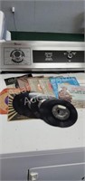 13 vintage country western 45 RPM vinyl records,