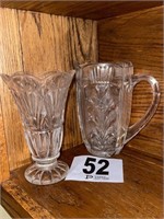 Assortment of Crystal (2 Pieces) Vase & Pitcher