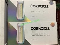 Corkcicle stemless flute glass sets (2 pack)