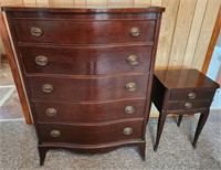 1940s Five-Drawer Chest & Night Stand