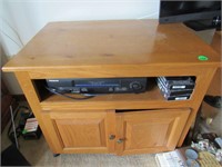 TV stand, VCR, DVDs, and VHS