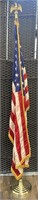 7Ft Indoor American Flag W Wooden Base & Eagle