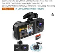 Dash Camera for Cars, 4K Full UHD Car Camera