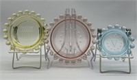 Nesting Colored Glass Ashtrays w/ Patriotic Theme