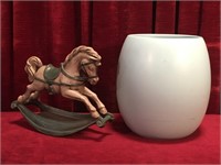 Ceramic Rocking Horse & Planter
