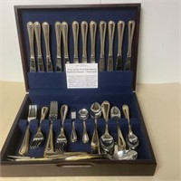 70pc set for 12, Int'l "Pearl-Gold" Stainless