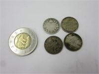 4 x 0.10$ Canada silver