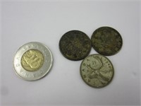 3 x 0.25$ Canada silver