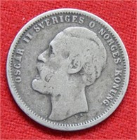 1876 Norway Silver Krona