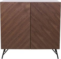 Rivet Sideboard, 100 x 40 x 99 cm, Walnut/Grey