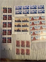 10 Delaware Stamps 22c, 6 Hemingway Stamps 25c,