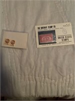 Unused #627 2c Liberty Bell stamp and 2 USA