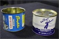 2 Oyster cans - Sailor boy 12 FL OZ Lansing