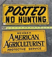 Metal American agricultural sign & posted sign