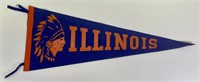 Vintage Univ of Illinois Chief Felt Pennant