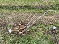 Antique wooden handle garden planter